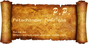 Petschinger Peónia névjegykártya